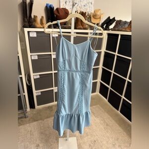 Miami Light Blue Coquette Midi Dress Y2K Going Out Clubbing Dress